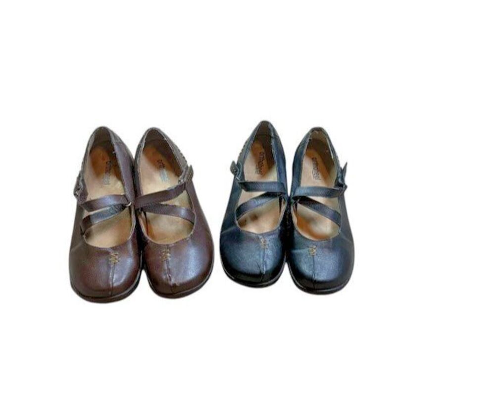 Orthaheel Womens Leather Myla Mary Jane Flats Shoes Lot Size 7 Hook Loop Close